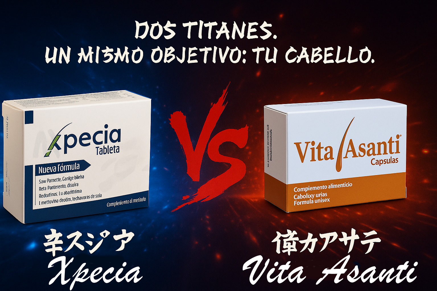 Comparativa entre los suplementos Xpecia y Vita Asanti para la caída del cabello en hombres