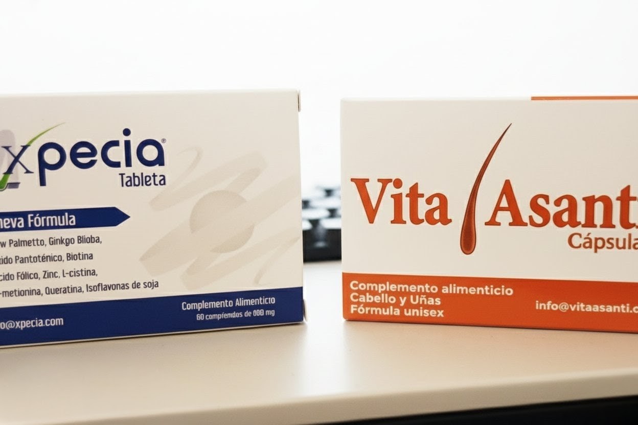 Xpecia vs Vita Asanti, comparación de suplementos capilares en 2026